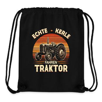 Echte Kerle fahren Traktor - Stanley/Stella recycelter Gym Bag - Schwarz - Vorne