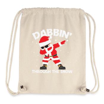 Dapping Trought the Snow- Dapping Santa Claus - Stanley/Stella Recycled Gym Bag - natural - Front