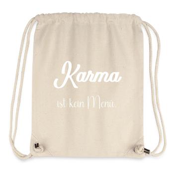 Karma ist kein Menü - Stanley/Stella recycelter Gym Bag - Naturweiß - Vorne