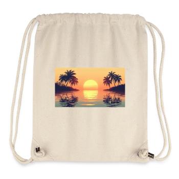 Sunset on tropical island - Stanley/Stella Recycled Gym Bag - natural - Front