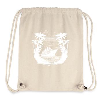 Palm trees in sunset with cruise ship - Stanley/Stella Recycled Gym Bag - natural - Front
