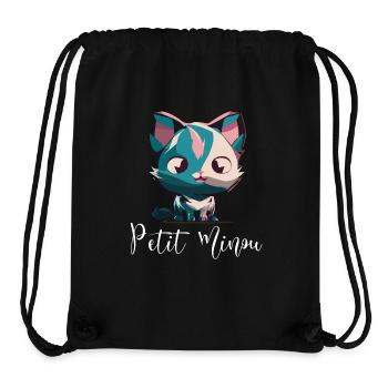 PETIT MINOU modèle foncé - Sac à cordon recyclé Stanley/Stella - noir - Devant