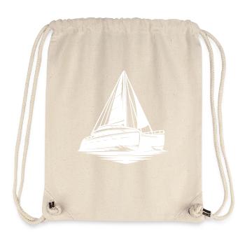 Sport Katamaran großes Segelboot mit Segeln - Stanley/Stella recycelter Gym Bag - Naturweiß - Vorne