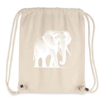 Elefant - Großes Safari Rüsseltier mit Stoßzähnen - Stanley/Stella recycelter Gym Bag - Naturweiß - Vorne