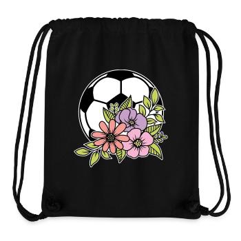 Frauen Mädchen Fußball Blumen Fußballspielerinnen - Stanley/Stella recycelter Gym Bag - Schwarz - Vorne
