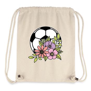 Frauen Mädchen Fußball Blumen Fußballspielerinnen - Stanley/Stella recycelter Gym Bag - Naturweiß - Vorne
