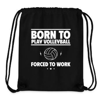 Né pour jouer au volley-ball, coincé au travail - Sac à cordon recyclé Stanley/Stella - noir - Devant