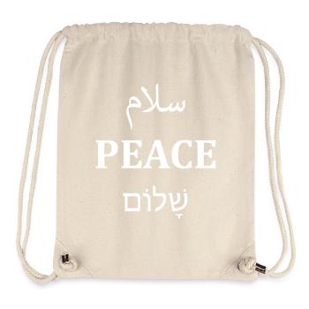 Peace Salam Shalom T-Shirt - Stanley/Stella recycelter Gym Bag - Naturweiß - Vorne