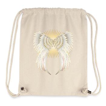 ailes d'ange en or blanc avec étoile brillante - Sac à cordon recyclé Stanley/Stella - blanc naturel - Devant