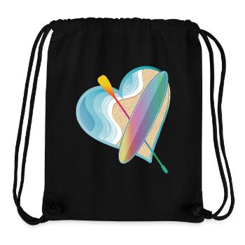 Stand up paddling with a lot of heart on the beach - Stanley/Stella Recycled Gym Bag - black - Front