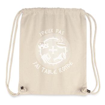 je peux pas j'ai table ronde, humour médiéval - Sac à cordon recyclé Stanley/Stella - blanc naturel - Devant