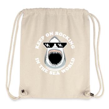Shark with sunglasses - Stanley/Stella Recycled Gym Bag - natural - Front