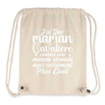 J'ai Une Maman Cavalière - Cadeau Maman Cavalière - Sac à cordon recyclé Stanley/Stella - blanc naturel - Devant