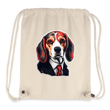 Beagle in a suit - Stanley/Stella Recycled Gym Bag - natural - Front