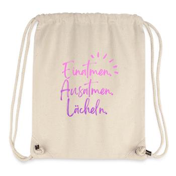 Einatmen, Ausatmen, Lächeln - Stanley/Stella recycelter Gym Bag - Naturweiß - Vorne