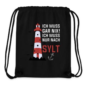 Je n’ai rien à faire, je dois juste aller à Sylt - Sac à cordon recyclé Stanley/Stella - noir - Devant