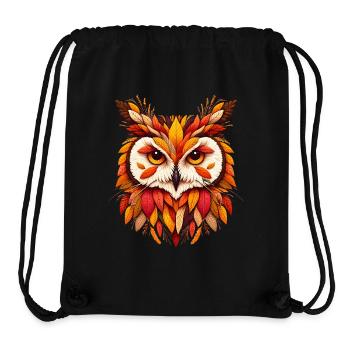 schöne Eule, gestaltet aus verschiedenen Blättern - Stanley/Stella recycelter Gym Bag - Schwarz - Vorne