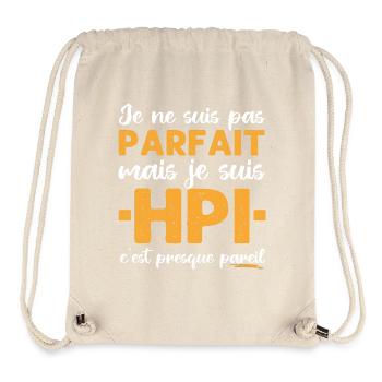 Je suis HPI Haut Potentiel Intellectuel cadeau - Sac à cordon recyclé Stanley/Stella - blanc naturel - Devant