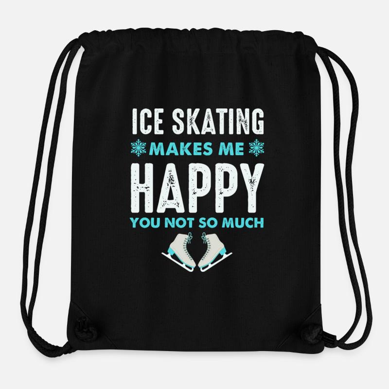 Skating Makes Me Happy- Eiskunstlaufen Geschenke - Stanley/Stella recycelter Gym Bag - Schwarz