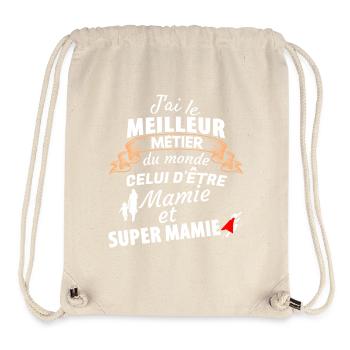 Fierté Mamie Super Héroïne - Sac à cordon recyclé Stanley/Stella - blanc naturel - Devant