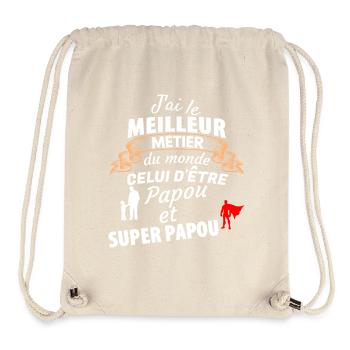 Humor and Pride Grandpa Super Dad - Stanley/Stella Recycled Gym Bag - natural - Front