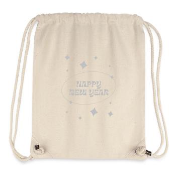 happy new year argenté - Sac à cordon recyclé Stanley/Stella - blanc naturel - Devant