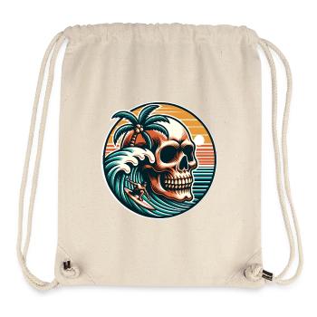 Surfen Surfer skull - Stanley/Stella recycelter Gym Bag - Naturweiß - Vorne