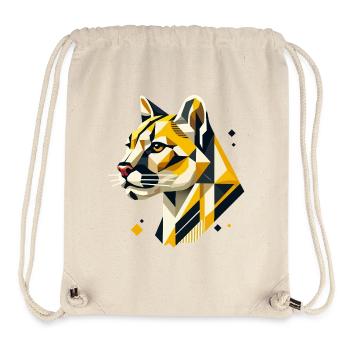 Geometric Strength – The Elegant Big Cat Head - Stanley/Stella Recycled Gym Bag - natural - Front