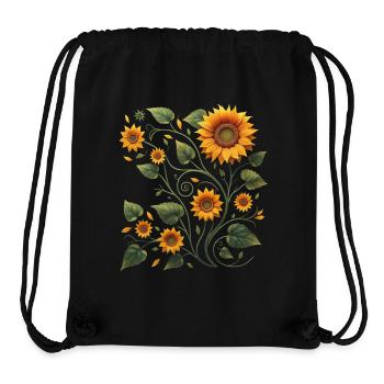 Sonnenblumenranke Sonnenblume Sonnenblumenstrauß - Stanley/Stella recycelter Gym Bag - Schwarz - Vorne
