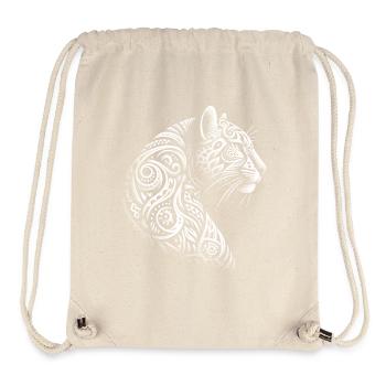 Leopard im Tribal Stil für Tierliebhaber - Stanley/Stella recycelter Gym Bag - Naturweiß - Vorne