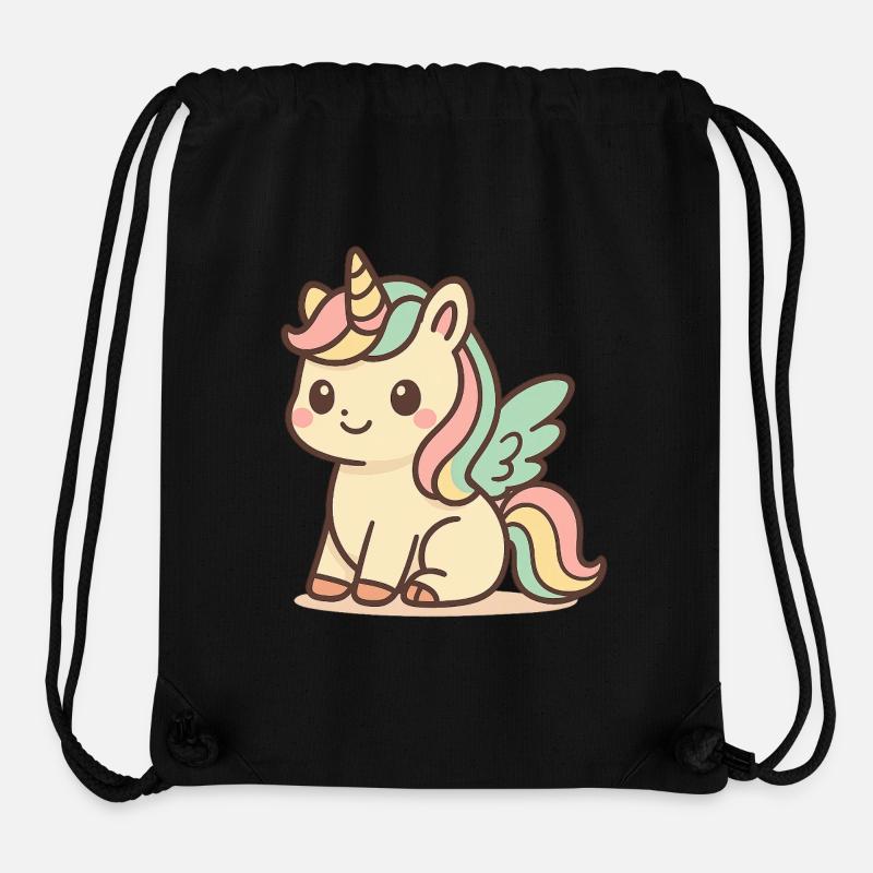 Niedliches Regenbogen geflügeltes Einhorn - Stanley/Stella recycelter Gym Bag - Schwarz