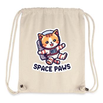 Space Paws – Pixel Cat in Space - Stanley/Stella recycelter Gym Bag - Naturweiß - Vorne