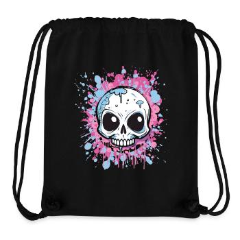 Neon Splatter Skull Art - Stanley/Stella Recycled Gym Bag - black - Front