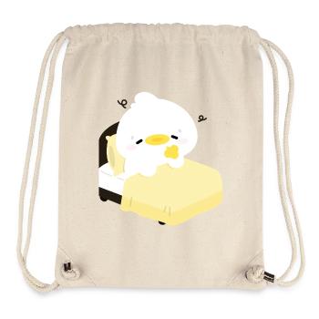 Gemütliche, schläfrige Ente auf gelbem Bett - Stanley/Stella recycelter Gym Bag - Naturweiß - Vorne
