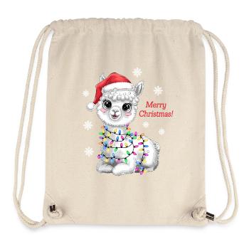 Alpaka Weihnachten Weihnachtspullover lustig süß - Stanley/Stella recycelter Gym Bag - Naturweiß - Vorne