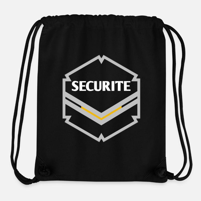 Badge Securite Minimaliste Doré - Sac à cordon recyclé Stanley/Stella - noir