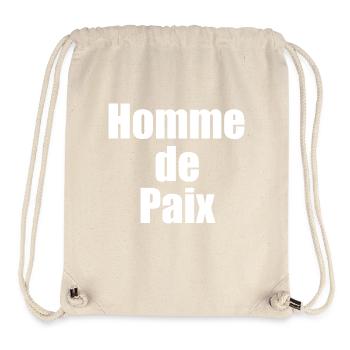 Homme de paix - Sac à cordon recyclé Stanley/Stella - blanc naturel - Devant
