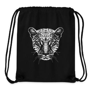 Leopard / Head / Graphic / White - Stanley/Stella Recycled Gym Bag - black - Front