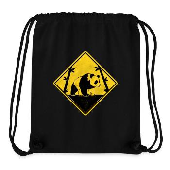 Panda yellow road sign - Stanley/Stella Recycled Gym Bag - black - Front