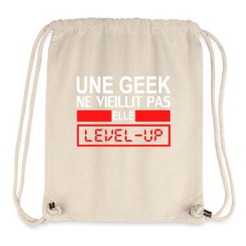 une geek ne vieillit pas elle level up - Stanley/Stella Recycled Gym Bag - natural - Front