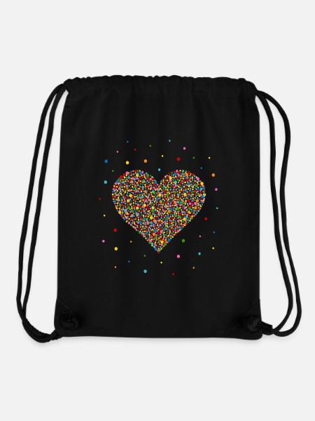 Konfetti Herz - Stanley/Stella recycelter Gym Bag - Schwarz