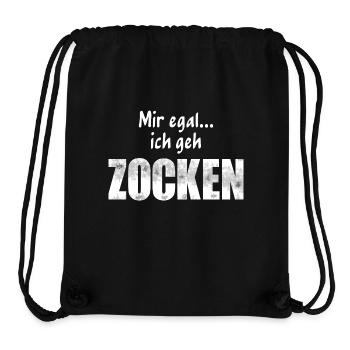 Mir egal... ich geh ZOCKEN - Stanley/Stella recycelter Gym Bag - Schwarz - Vorne