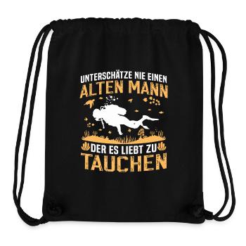 Alten Mann der es liebt zu tauchen - Stanley/Stella recycelter Gym Bag - Schwarz - Vorne