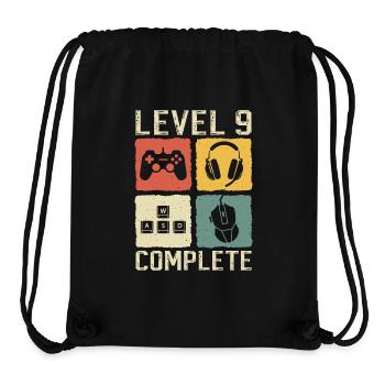 9. Geburtstag Level 9 Complete Gamer 9 Jahre - Stanley/Stella recycelter Gym Bag - Schwarz - Vorne