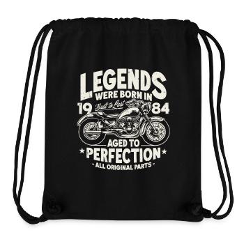 1984 Vintage Born Legends Birthday Motorcycle - Stanley/Stella Recycled Gym Bag - black - Front