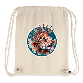 Farbenfroher Rotfeuerfisch Korallenfisch - Stanley/Stella recycelter Gym Bag - Naturweiß - Vorne