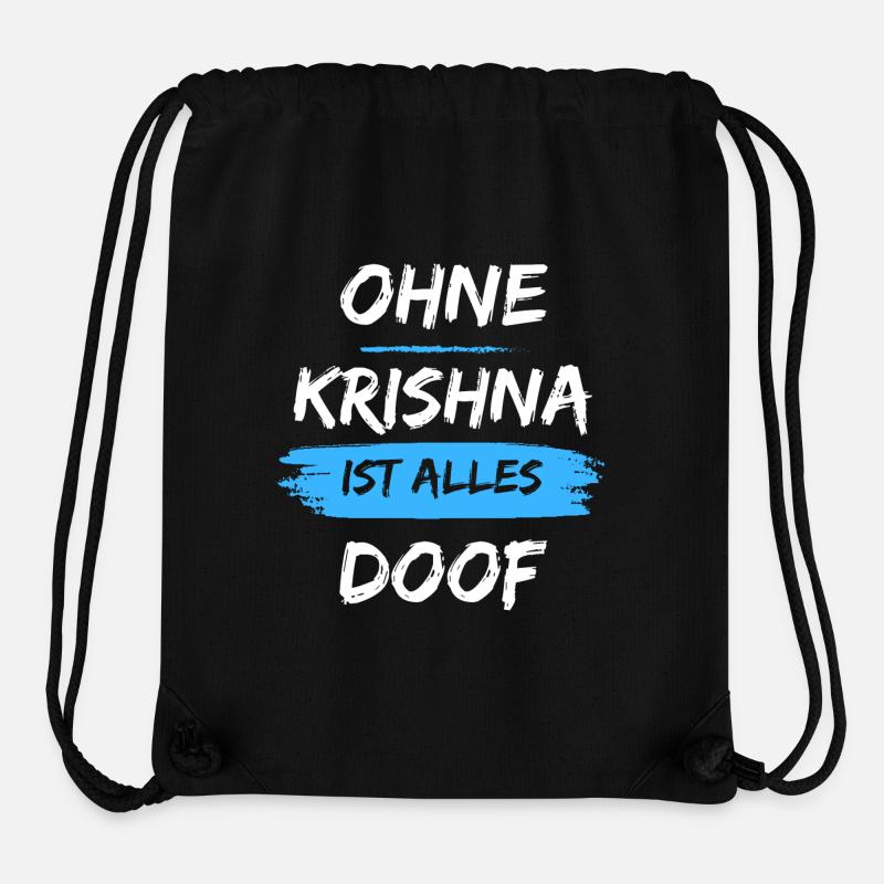 Sans Krishna, tout est stupide - Sac à cordon recyclé Stanley/Stella - noir