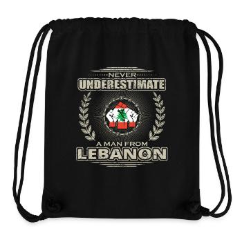 Never Underestimate Man LEBANON png - Stanley/Stella Recycled Gym Bag - black - Front