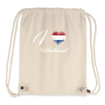 J'aime les racines de drapeau de la patrie Hollande - Sac à cordon recyclé Stanley/Stella - blanc naturel - Devant