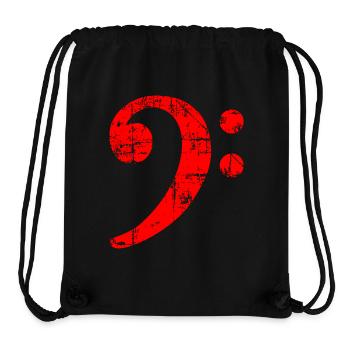 Bass Clef Vintage Musical Symbols Design (Rouge) - Sac à cordon recyclé Stanley/Stella - noir - Devant